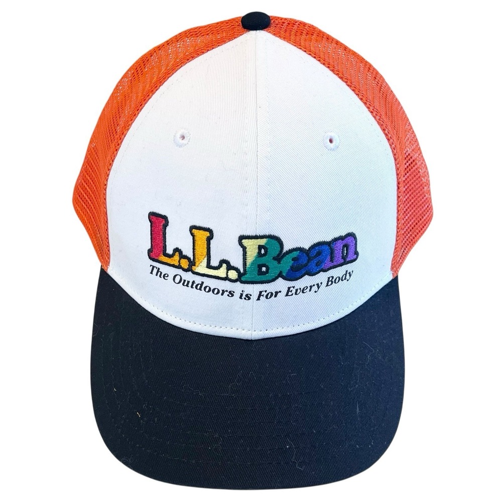 LL Bean The Outdoors Is For Every Body Trucker Hat Unisex Rainbow Adjustable